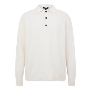 Capo Mens Long-Sleeved Polo Shirt / Cream